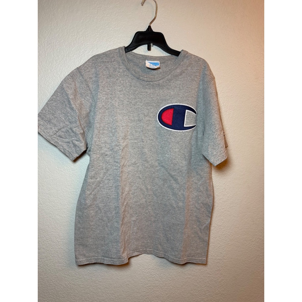 Champion Big C Logo Heather Gray Short Sleeve T-Shirt Medium